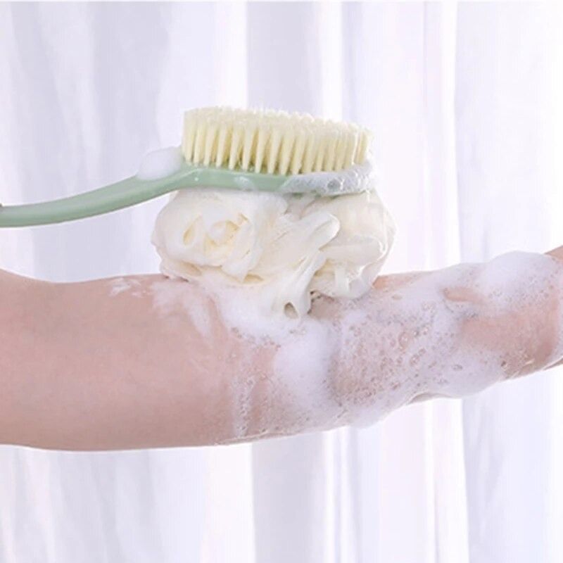 2 IN 1 Back Scrubber For Shower, Anti-Slip Long Handle Loofah Sponge Bath Body Soft Nylon - Oshi.pk - Buy & Sell Online