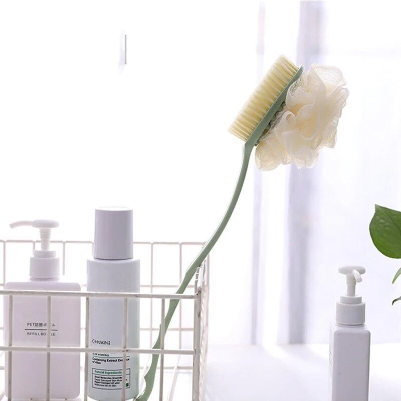 2 IN 1 Back Scrubber For Shower, Anti-Slip Long Handle Loofah Sponge Bath Body Soft Nylon - Oshi.pk - Buy & Sell Online