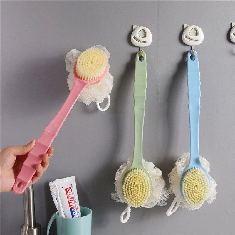 2 IN 1 Back Scrubber For Shower, Anti-Slip Long Handle Loofah Sponge Bath Body Soft Nylon - Oshi.pk - Buy & Sell Online