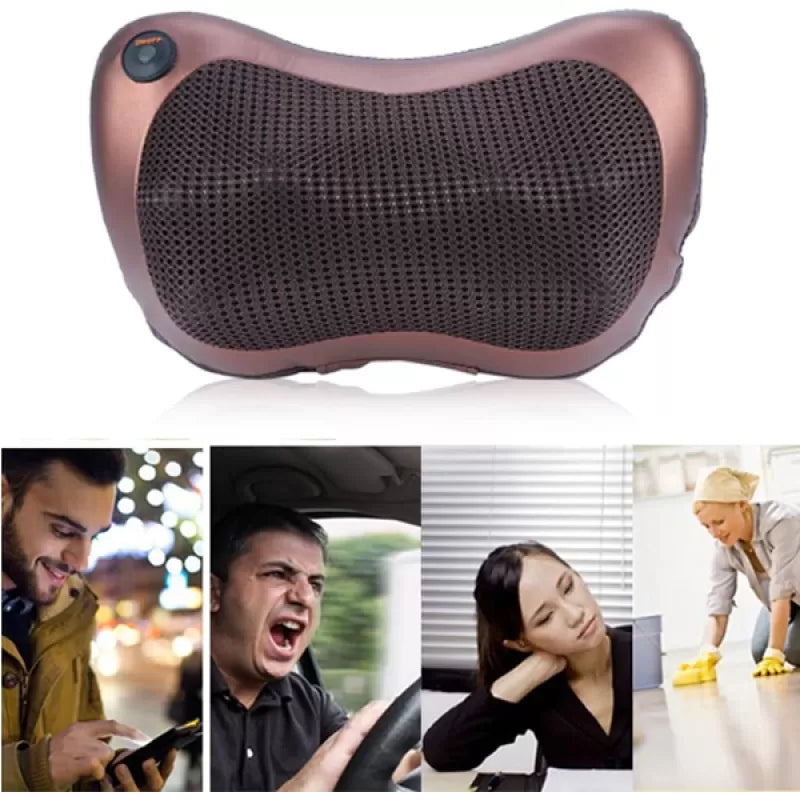 2 in 1 Car&Home Body Massage Pillow neck massager cushion seat stress pain relief relax massage Car or Electronic Massager 8 Ball Neck Shoulder Massag - Oshi.pk - Buy & Sell Online