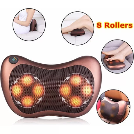 2 in 1 Car&Home Body Massage Pillow neck massager cushion seat stress pain relief relax massage Car or Electronic Massager 8 Ball Neck Shoulder Massag - Oshi.pk - Buy & Sell Online
