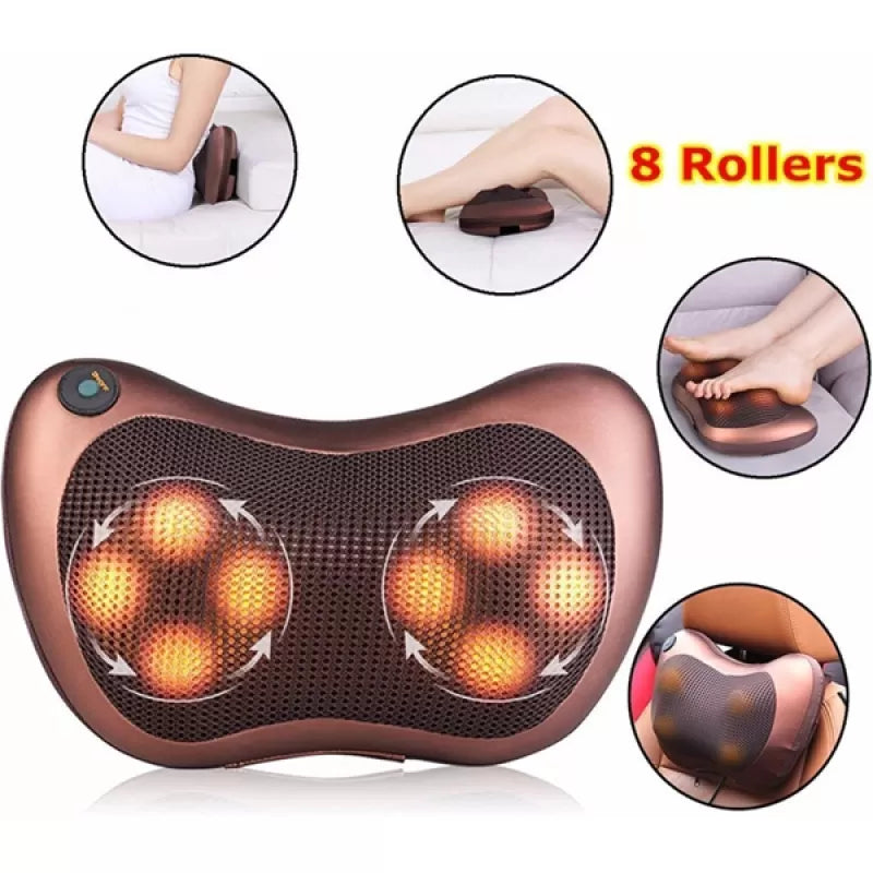 2 in 1 Car&Home Body Massage Pillow neck massager cushion seat stress pain relief relax massage Car or Electronic Massager 8 Ball Neck Shoulder Massag - Oshi.pk - Buy & Sell Online