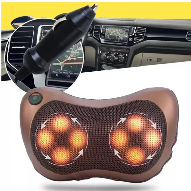 2 in 1 Car&Home Body Massage Pillow neck massager cushion seat stress pain relief relax massage Car or Electronic Massager 8 Ball Neck Shoulder Massag - Oshi.pk - Buy & Sell Online