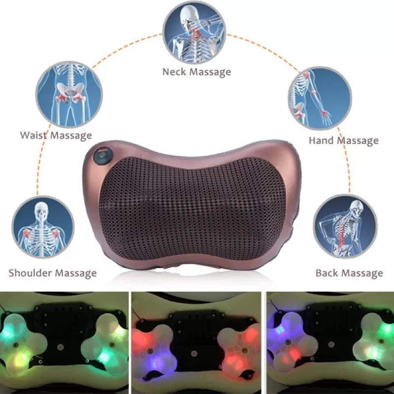 2 in 1 Car&Home Body Massage Pillow neck massager cushion seat stress pain relief relax massage Car or Electronic Massager 8 Ball Neck Shoulder Massag - Oshi.pk - Buy & Sell Online