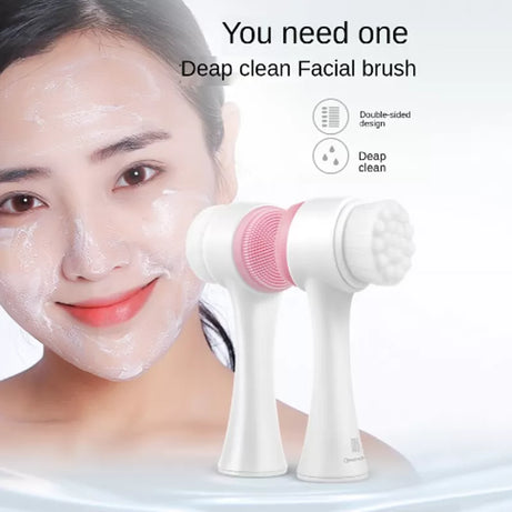 2 in 1 Double Sided Face Massager Portable Face Cleaning Facial Brush - Oshi.pk - Buy & Sell Online