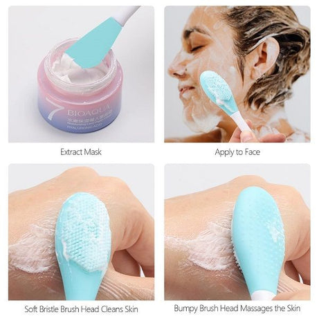 2 in 1 Double Sided Facial Scrubber Brush Tool Double Head Manual Cleansing Brush - Oshi.pk - Buy & Sell Online