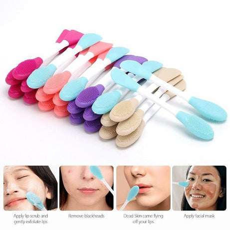 2 in 1 Double Sided Facial Scrubber Brush Tool Double Head Manual Cleansing Brush - Oshi.pk - Buy & Sell Online