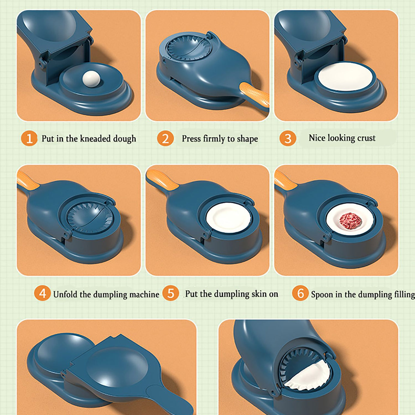 2 in 1 Dumpling Maker Automatic Dumpling Machine DIY Dough Pressing Tool Set Quickly Dumplings Mold - Oshi.pk - Buy & Sell Online