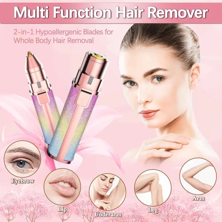 Rechargeable 2 In 1 Hair Remover Trimmer For Women, Electric Flawless Facial Machine Razor, Painless - Oshi.pk - Buy & Sell Online