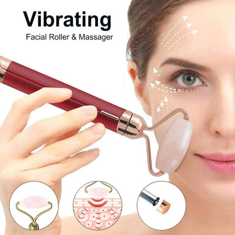 2 in 1 Facial Roller Micro Shaking Trembling Facial Roller Massager with Extra Eye Ball Handheld Electric Contour Beauty Bar Skin Care Tool for Face L - Oshi.pk - Buy & Sell Online