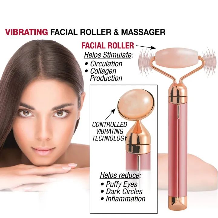 2 in 1 Facial Roller Micro Shaking Trembling Facial Roller Massager with Extra Eye Ball Handheld Electric Contour Beauty Bar Skin Care Tool for Face L - Oshi.pk - Buy & Sell Online