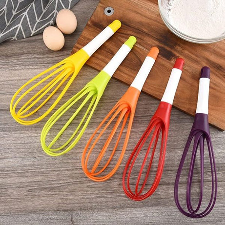 2 In 1 Flat and Balloon Collapsible Twist Whisk Egg Beater Silicone Rotating - Oshi.pk - Buy & Sell Online