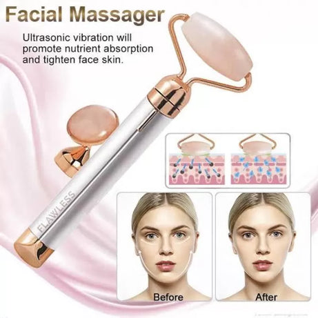 2 in 1 Flawless Face Massager & Roller - Nose Massage Face Lift Anti-Aging - Oshi.pk - Buy & Sell Online