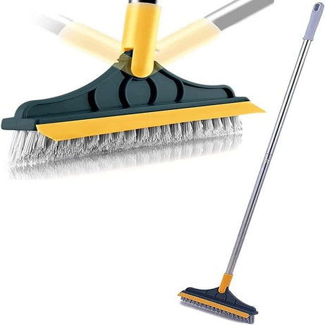 2 in 1 Floor Scrub Brush with Squeegee Scrubber with Long Handle - Oshi.pk - Buy & Sell Online