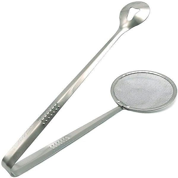 2 in 1 Fry Tool Filter Spoon Snack Strainer with Clip Oil Frying - Oshi.pk - Buy & Sell Online