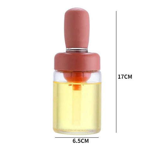 2 In 1 Glass Oil Bottle with Silicone Brush - Oshi.pk - Buy & Sell Online