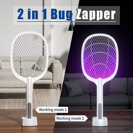 2 in 1 Mosquito Racket Rechargeable Fly Swatter Automatic Mosquito Racket - Oshi.pk - Buy & Sell Online