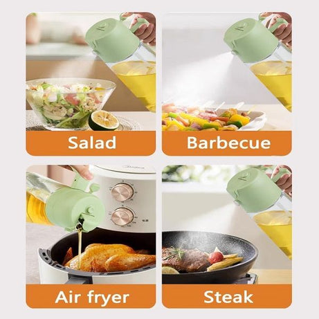 2 in 1 Oil Dispenser Olive Glass Oil Bottle with Nozzle Oil Sprayer - Oshi.pk - Buy & Sell Online