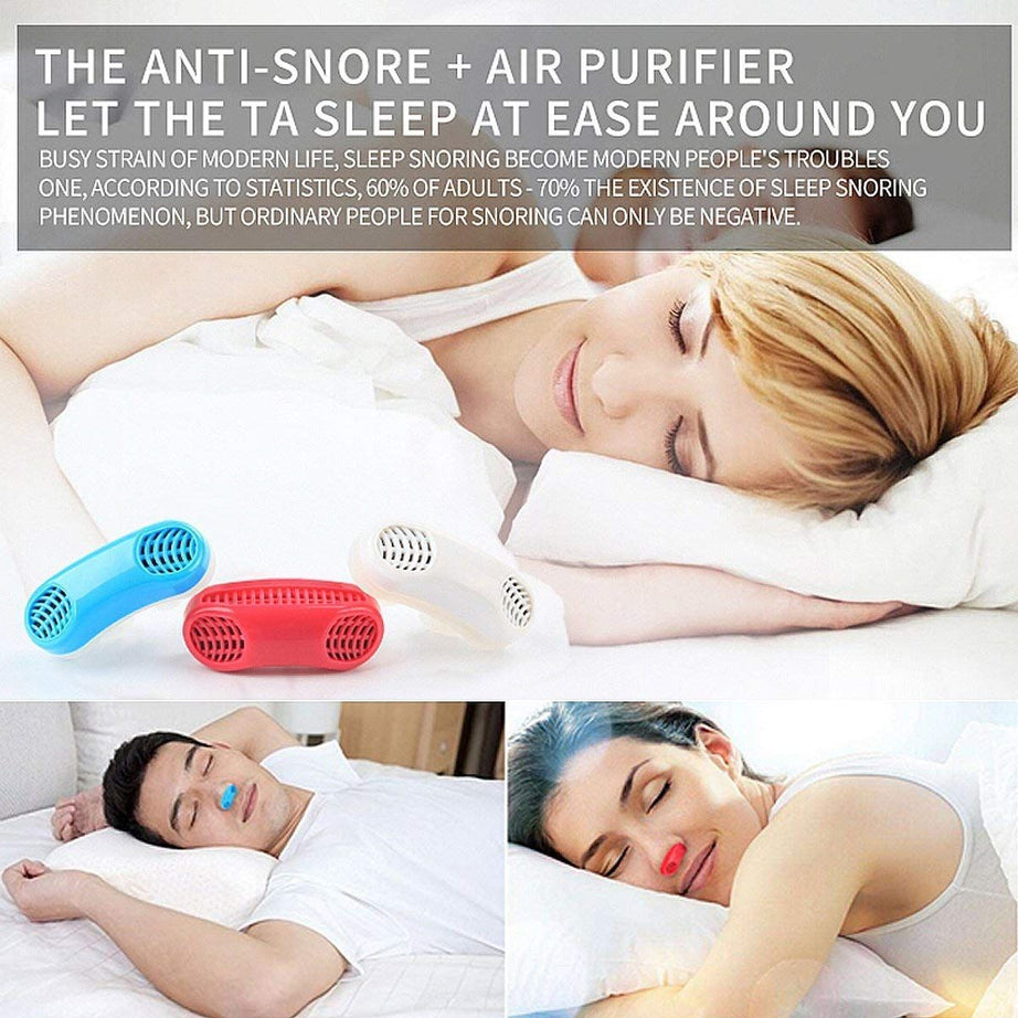 2 In 1 Silicone Air Purifier Sleep-Aid Anti Snoring Device for Men and Women (Snore Stopper Nose Clip) - Oshi.pk - Buy & Sell Online