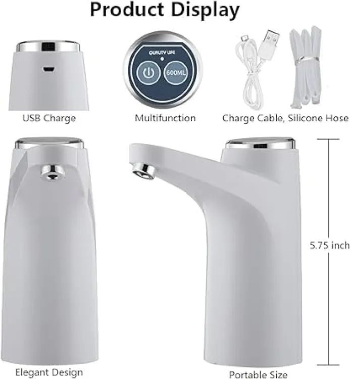 2 Modes Automatic Electric pump Water Dispenser Pump Rechargeable Portable USB Charging 600ml Volume Control Water Dispenser Wireless Water Pump Autom - Oshi.pk - Buy & Sell Online