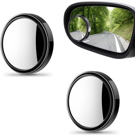 2 Pack Blind Spot Car Mirror 2 Inch Angle Adjustable HD Glass Round Car Side Rear View Convex Mirror - Oshi.pk - Buy & Sell Online