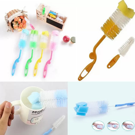 2 pc Baby milk bottle cleaning brushes 360 degree rotating sponge Baby Feeder Cleaning Brush Baby pacifier cleaning brush glass cleaning brush For Kit - Oshi.pk - Buy & Sell Online