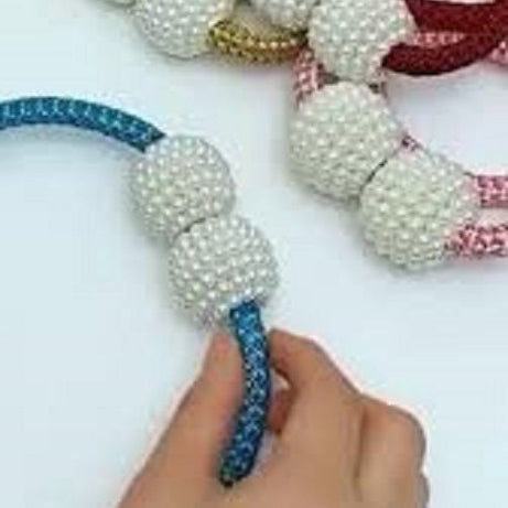 2 PCS Magnetic Pearl Curtain Buckle Magnetic Curtain Tiebacks Convenient Drape Tie European Style Decorative Weave Rope Curtain Rings & Buckles Holder - Oshi.pk - Buy & Sell Online