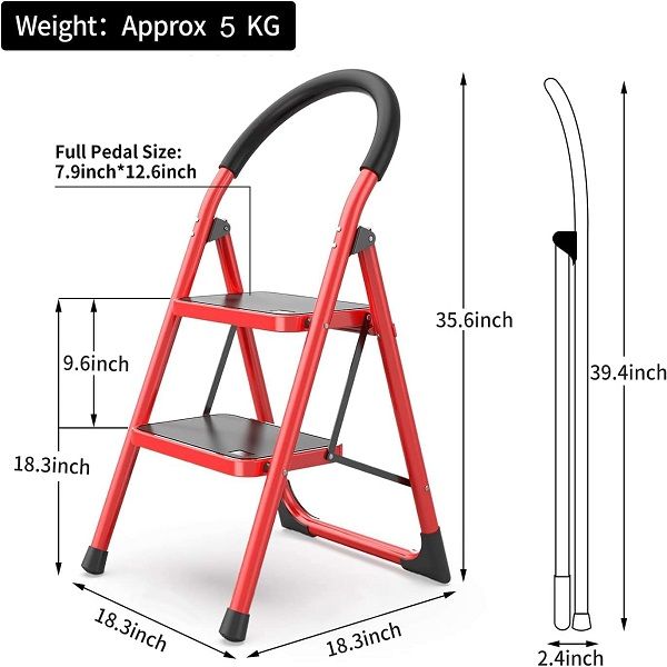 2 Step Iron Folding Ladder Stool Stepladders - Oshi.pk - Buy & Sell Online