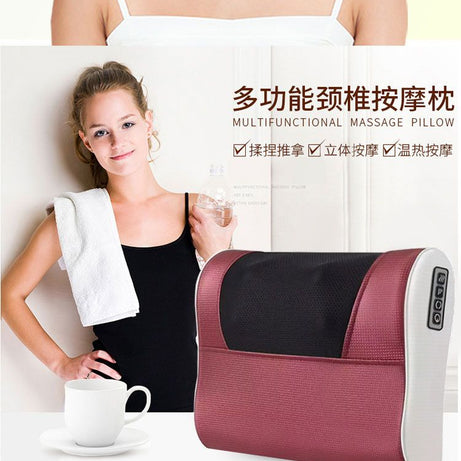 20 heads cervical vertebra massager electric neck waist body neck massage pillow shoulder kneading back massge cushion - Oshi.pk - Buy & Sell Online