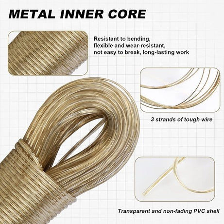 20 Meter PVC Coated Steel Anti-Rust Wire Rope Washing Line Clothesline - Oshi.pk - Buy & Sell Online