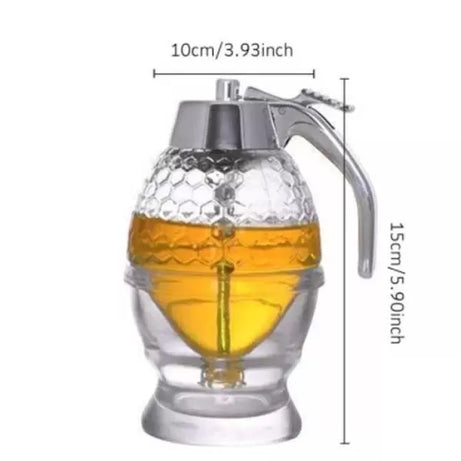 200ML Honey Juice Syrup Dispenser Practical Acrylic Pot Jar 1 Cup Acrylic/Plastic Bee Hive with Trigger Cup
