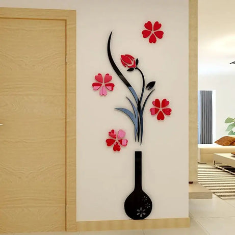 Vase Plum Flower Crystal DIY 3D 2mm Acrylic Wall Art (24*60 inches) - Oshi.pk - Buy & Sell Online