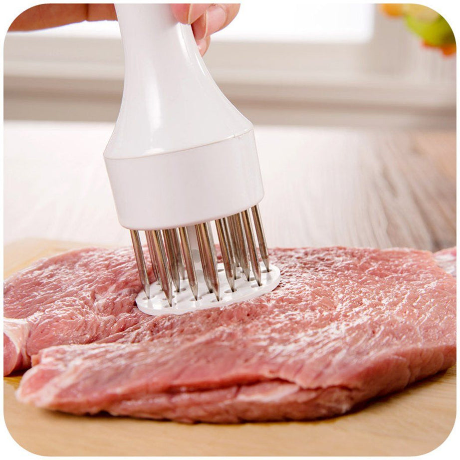 21 Stainless Steel Professional Meat Tenderizer Needle Prong with Comfort Grip Handle, for Steak, Beef, Pork, Chicken, Poultry and Fish - Oshi.pk - Buy & Sell Online