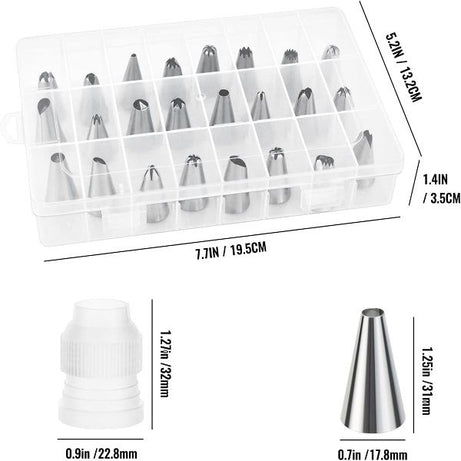 24 Piece Piping Tips Set with Storage Box Stainless Steel Nozzles - Oshi.pk - Buy & Sell Online