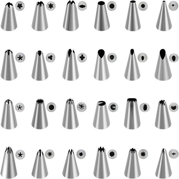 24 Piece Piping Tips Set with Storage Box Stainless Steel Nozzles - Oshi.pk - Buy & Sell Online