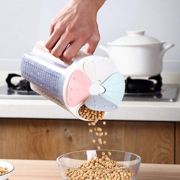 2500 ml 4 Grid Cereal & Dry Food Storage Containers Airtight Lid Suitable - Oshi.pk - Buy & Sell Online