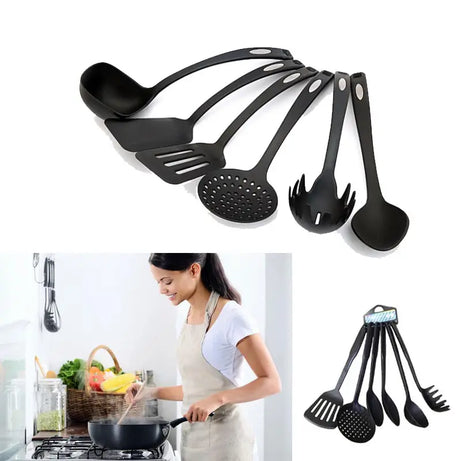 Pack of 6 Non-Stick Plastic Kitchen Cooking Utensils - Oshi.pk - Buy & Sell Online