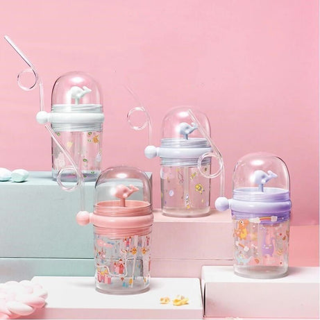 260ml Whale Water Cups Children Water Spray Cup Baby Feeding Straw Mug New - Oshi.pk - Buy & Sell Online