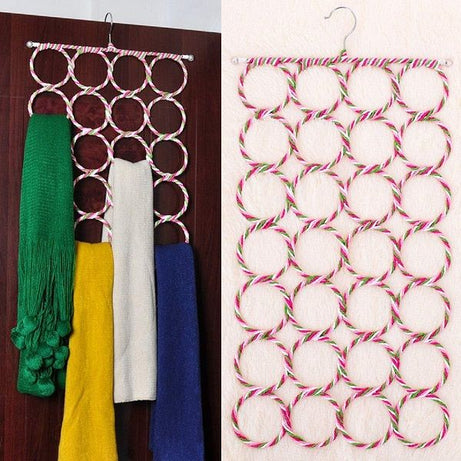 28 Circles Clothes Tie Scarf Rack Hanger DIY Rack Holder Organizer - Oshi.pk - Buy & Sell Online