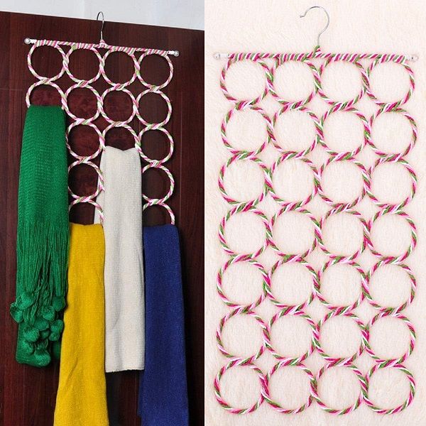 28 Circles Clothes Tie Scarf Rack Hanger DIY Rack Holder Organizer - Oshi.pk - Buy & Sell Online