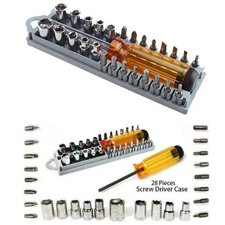 28 Piece's Screwdriver Bit Set, Screwdriver Tools Kit With Storage Case, Nut Driver Tool Set,