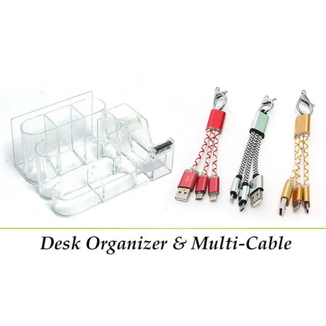 Pack of 2: 1 Desk Organizer 1 Multi-Cable for Android & iOS - Oshi.pk - Buy & Sell Online