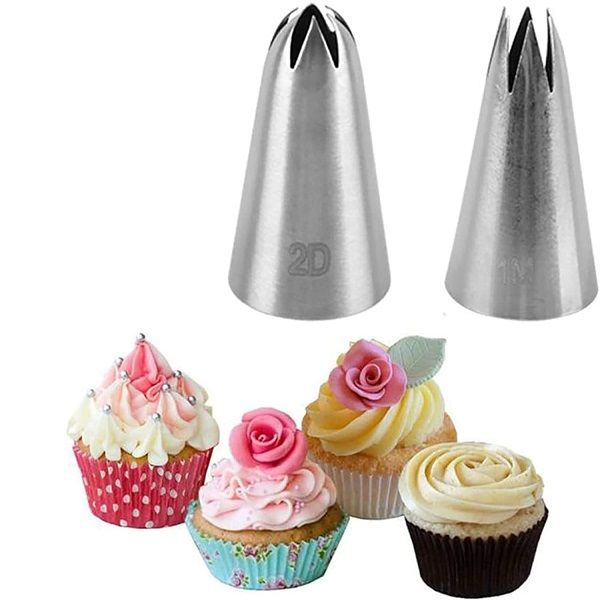 2D & 1M Large Size Rose Flower Cake Decorating Icing Stainless Steel Nozzle - Oshi.pk - Buy & Sell Online