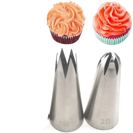 2D & 1M Large Size Rose Flower Cake Decorating Icing Stainless Steel Nozzle - Oshi.pk - Buy & Sell Online