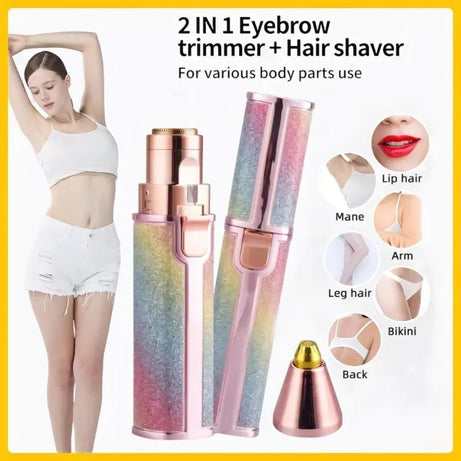 2in1 Electric Eyebrow Trimmer and Shaver Rechargeable Hair Remover for All Parts Use in Pen Flawless Hair Remover Rechargeable Painless Precision Eyeb - Oshi.pk - Buy & Sell Online
