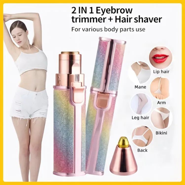 2in1 Electric Eyebrow Trimmer and Shaver Rechargeable Hair Remover for All Parts Use in Pen Flawless Hair Remover Rechargeable Painless Precision Eyeb - Oshi.pk - Buy & Sell Online