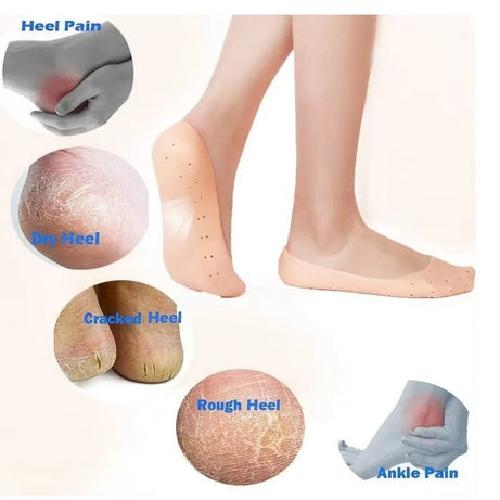 2Pcs Silicone Gel Socks for Pain Relief & Cracking Foot Protector - Oshi.pk - Buy & Sell Online