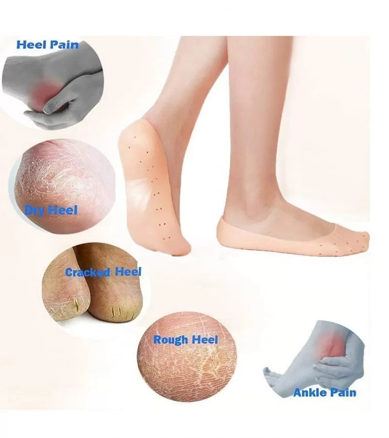 2Pcs Silicone Gel Socks for Pain Relief & Cracking Foot Protector - Oshi.pk - Buy & Sell Online