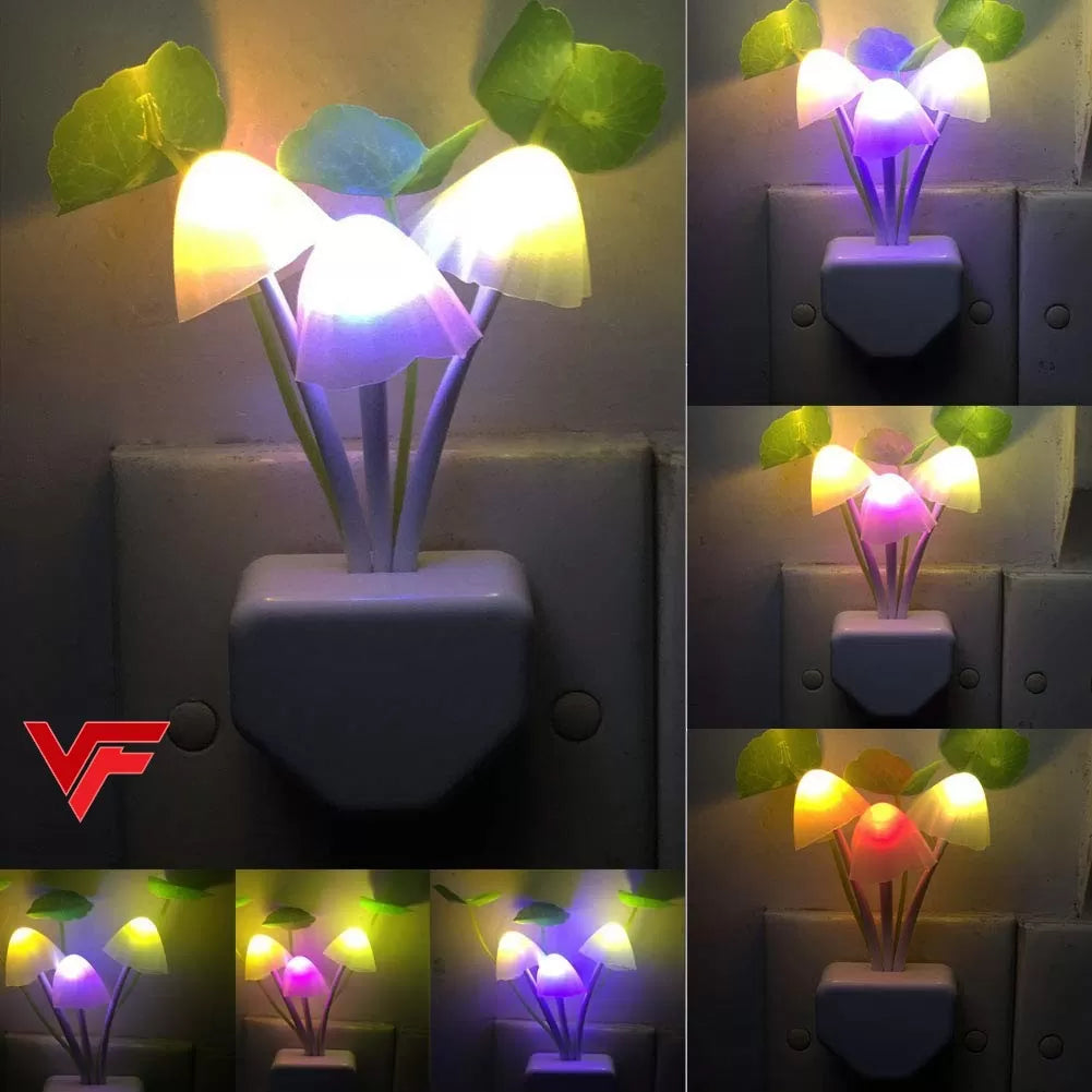 2Pcs Automatic Sensor Light Night Color Changing Romantic Flower LED Night Lights Flower Mushroom Lamp Bedroom Kids Room - Oshi.pk - Buy & Sell Online