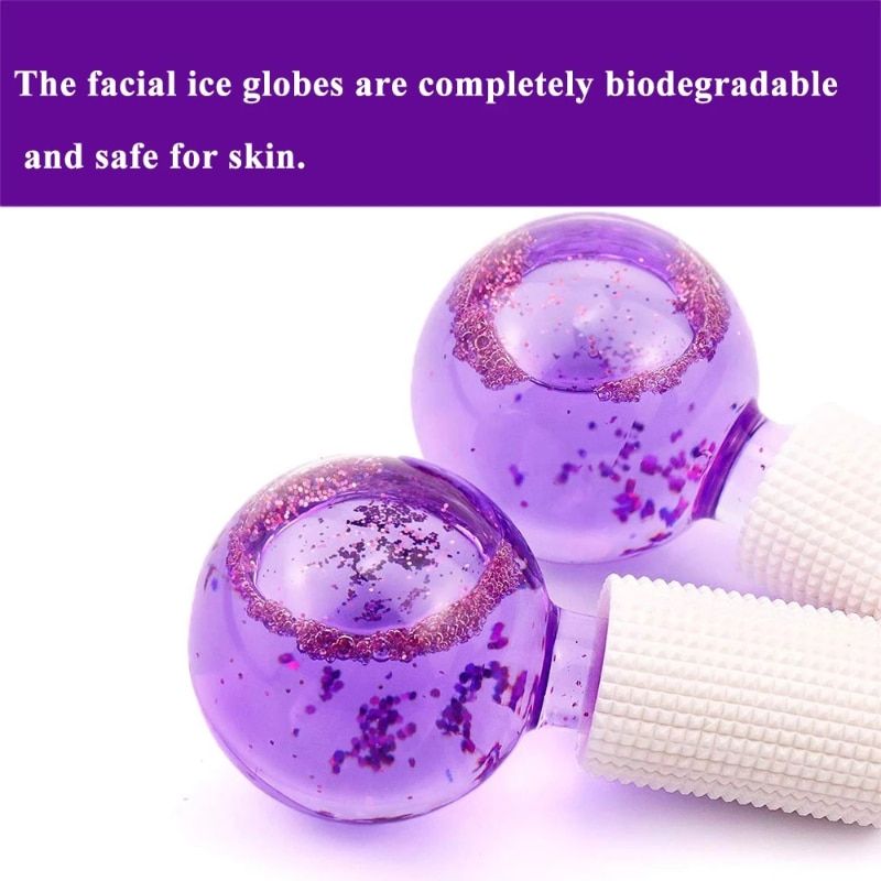 2Pcs/Box Crystal Ice Hockey Roller Energy Massage Beauty Facial Eye Crystal Ball Ice Globes Water Wave Face Massage Skin Care - Oshi.pk - Buy & Sell Online